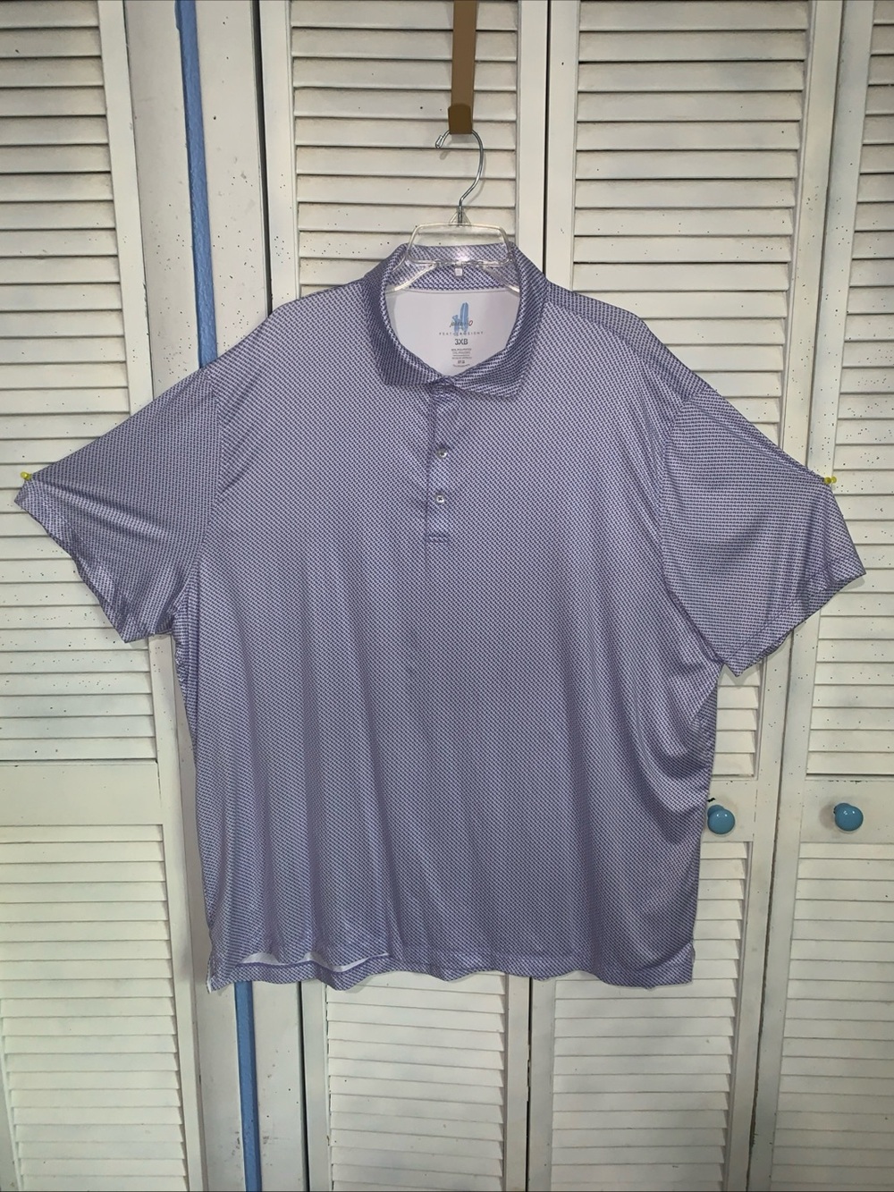 johnnie-O Lavender Micro-Pattern Short Sleeve Featherlight Polo